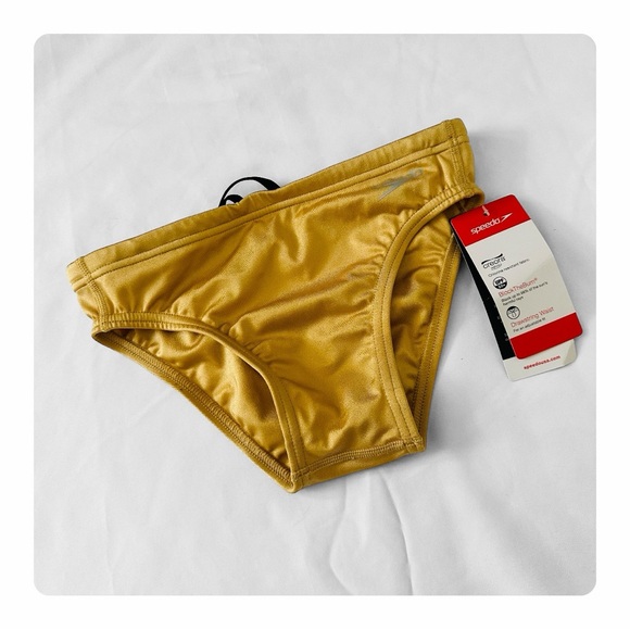 ★ NWT Speedo Men's Solid One Brief - Gold ★ - Picture 4 of 13
